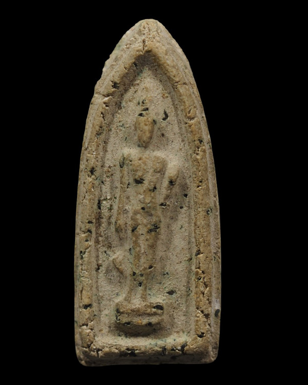 พระผงพิมพ์พระพุทธ 25 ศตวรรษ หลังยันต์สาริกา ปี 2502 วัดกิ่งแก้ว สองขอบ ผสมอัฐิหลวงปู่เผือก และโรยผงต - 2