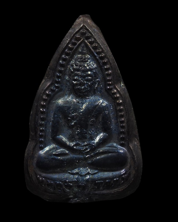 เหรียญหล่อพิมพ์กลีบบัว พระพุทธชินราช พิมพ์เข่าโต หลวงพ่อเงิน วัดดอนยายหอม จ.นครปฐม เนื้อเมฆพัตร จัดเ - 2