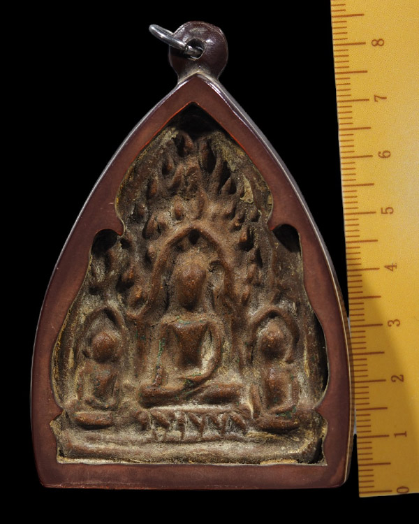 พระพิมพ์พระสาม(ตรีกาย) พิมพ์หายาก  หลวงปู่โต๊ะ วัดกำแพง จ.สิงห์บุรี เนื้อดินหลังจารลายมือหลวงปู่โต๊ะ - 4