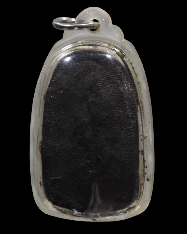 พระพิมพ์สามาธิ หูบายศรี พิมพ์ใหญ่ เนื้อสีดำ ด้านหลังกดลายนิ้วมือ พระเก่า ไม่ทราบที่  พระบ้าน    - 3