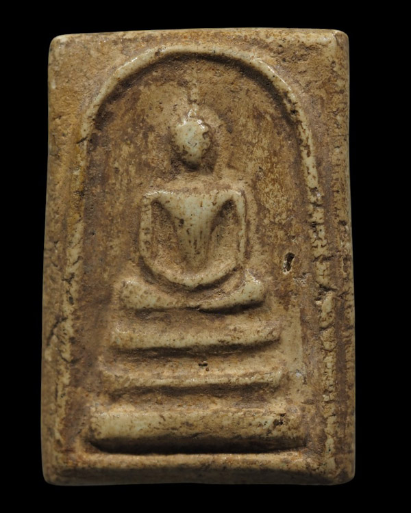 พระสมเด็จพิมพ์ฐาน 3 ชั้นเนื้อผง เก่าเนื้อจัด  น่าจะเป็นพระเกจิสายวัดระฆังยุคเก่าๆสร้าง  ไม่แน่ใจว่าเ - 2