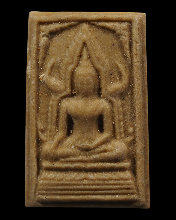 พระพิมพ์พระพุทธชินราชหลังยันต์ ๕ แถว (พิมพ์หายากมาก)  เนื้อผงน้ำมัน หลวงพ่อกวย วัดโฆสิตาราม จ.ชัยนาท - 5