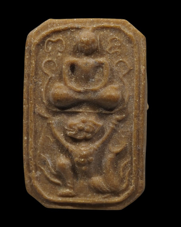 พระเนื้อผงน้ำมัน พิมพ์พระพุทธทรงหนุมาณ ด้านหลังจารย์ยันต์  พระเก่าแท้  สภาพสวยไม่ผ่านการใช้ ไม่ทราบท - 5