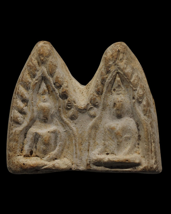 พระพิมพ์พิมพ์ขุนแผนพลายคู่ (พิมพ์หายาก) หลวงปู่ดู่ พรหมปัญโญ วัดสะแก จ.อยุธยา ปี 2507 ยุคแรก หายาก - 2