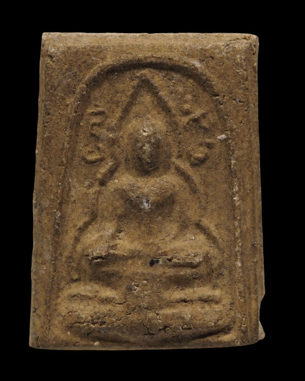 พระพุทธเนื้อผงพิมพ์มารวิชัย ข้างยันต์ พระเก่าพิมพ์คุ้นตา ไม่ทราบที่ - 5