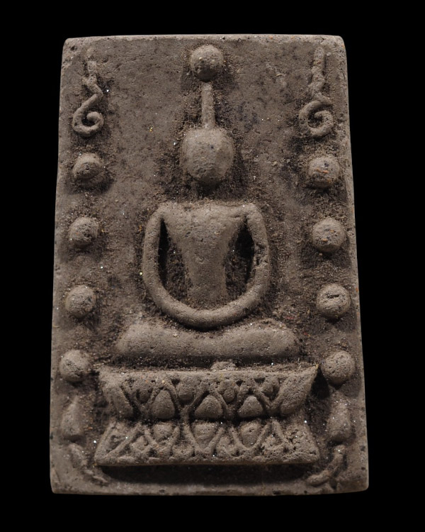 พระสมเด็จคู่ชีวิตล้างอาถรรพ์ พิมพ์ใหญ่ 2 อุ เนื้อเทา(ผงมหาจักรพรรดิ)   หลังยันต์บรรจุตะกรุดเงิน วัดห - 2