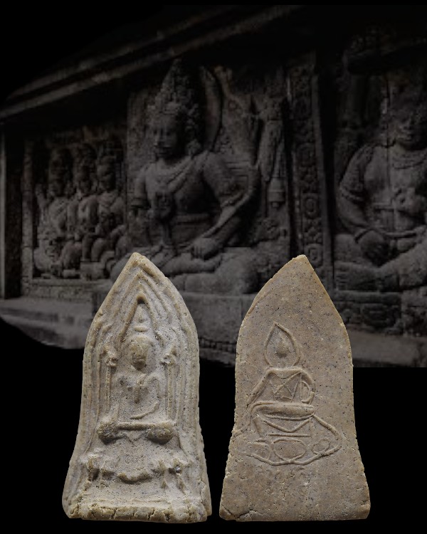 พระพิมพ์โคนสมอ ยุคแรก หลวงพ่อเต็ง (อาจารย์เต็ง) วัดดอนยอ จ.นครปฐม หลังขุนแผนออกศึก "เสาร์ ๕" เนื้อผง - 1