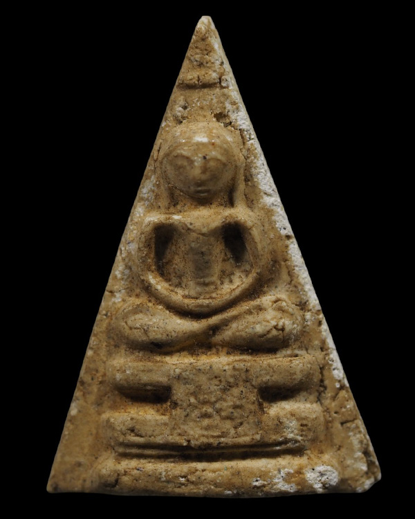 พระพิมพ์วัดสามปลื้มเศียรโล้น พิมพ์ใหญ่ เนื้อผงพระเก่าเนื้้อจัดๆ โซนผงเก่าวัดระฆัง น่าจะพระยุคราวปี - 2