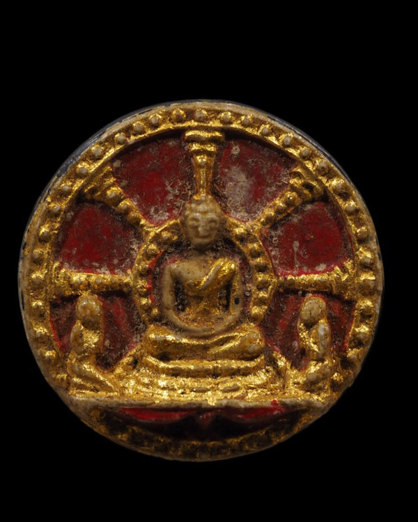 พระผงจันทร์ลอย พิมพ์พระโมคคัลลาน์-พระสารีบุตร ปิดทองร่องชาต หลวงพ่อสำลี วัดห้วยยาง ชลบุรี พิมพ์นี - 2