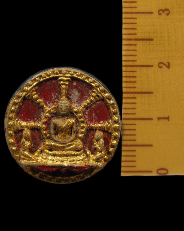 พระผงจันทร์ลอย พิมพ์พระโมคคัลลาน์-พระสารีบุตร ปิดทองร่องชาต หลวงพ่อสำลี วัดห้วยยาง ชลบุรี พิมพ์นี - 4