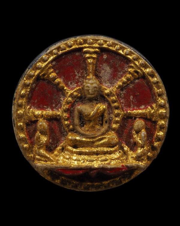 พระผงจันทร์ลอย พิมพ์พระโมคคัลลาน์-พระสารีบุตร  ปิดทองร่องชาต หลวงพ่อสำลี วัดห้วยยาง ชลบุรี   พิมพ์นี - 5