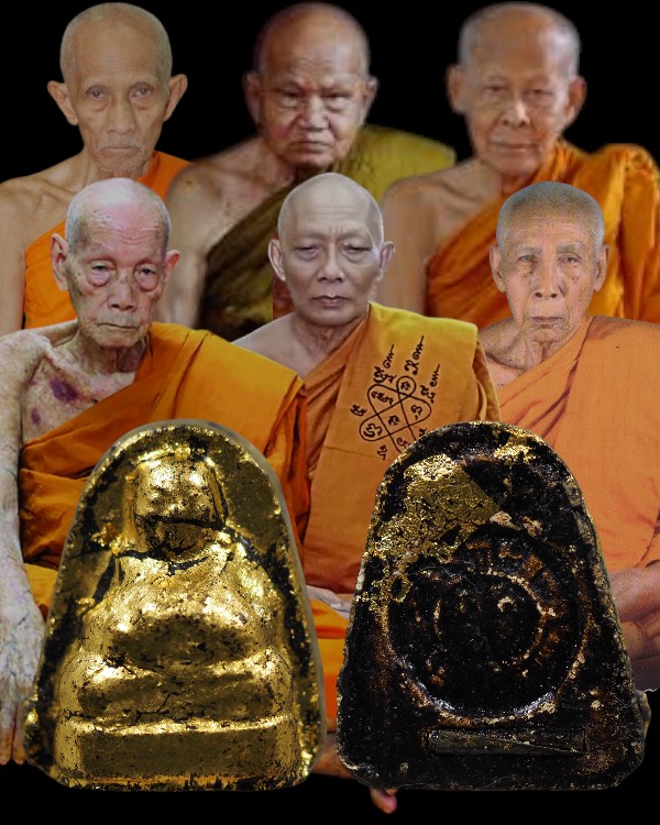 พระสังกัจจายน์รุ่นมงคล เจริญสุข วัดนาเขื่อน จ.ชลบุรี เนื้อผงคลุกรักจุ่มรัก ปิดทองเดิม ปลุกเสกพิธีใหญ - 1