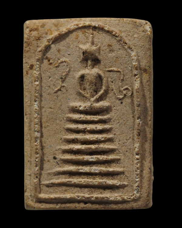 พระสมเด็จพิมพ์เล็ก หูบายศรี ข้างยันต์  หลังจารยันต์ มะ อะ อุ  พระเก่ามีอายุ  ไม่ทราบที่ - 2