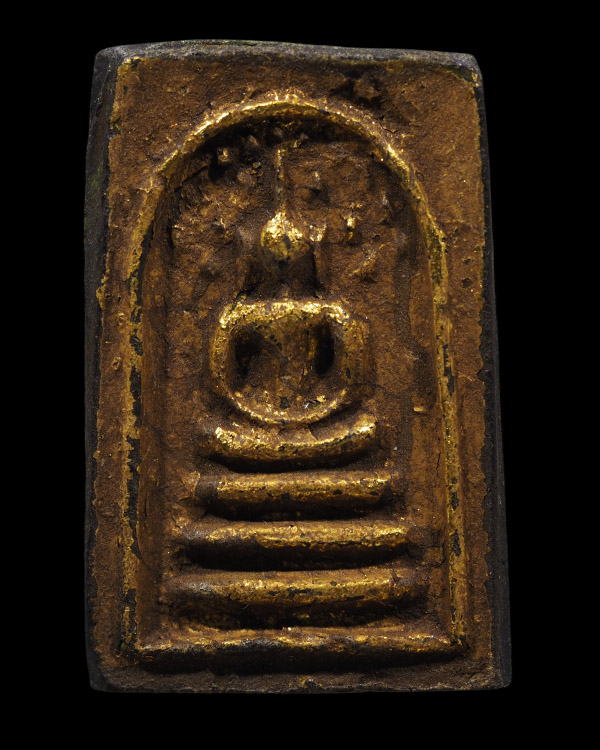 พระสมเด็จพิมพ์ใหญ่หูบายศรึ  ปรกโพธิ์ ผงใบลาน ปิดทองเก่า หลวงพ่อทองอยู่ วัดใหม่หนองพะอง จ.สมุทรสาคร ส - 2