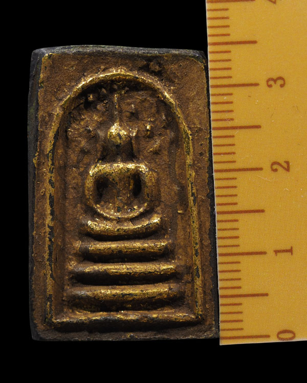 พระสมเด็จพิมพ์ใหญ่หูบายศรึ  ปรกโพธิ์ ผงใบลาน ปิดทองเก่า หลวงพ่อทองอยู่ วัดใหม่หนองพะอง จ.สมุทรสาคร ส - 4