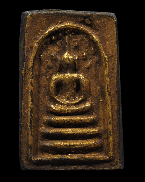 พระสมเด็จพิมพ์ใหญ่หูบายศรึ  ปรกโพธิ์ ผงใบลาน ปิดทองเก่า หลวงพ่อทองอยู่ วัดใหม่หนองพะอง จ.สมุทรสาคร ส - 5