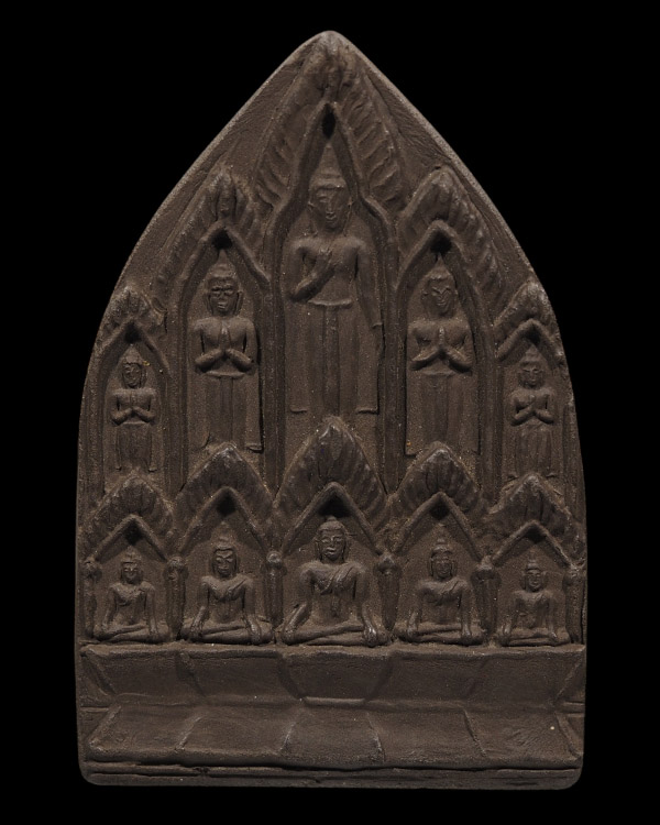 พระสิบทัศน์เนื้อผงใบลาน หลวงพ่อแช่ม สร้างถวาย หลวงพ่อเงิน วัดดอนยายหอม จ.นครปฐม พิมพิ์ใหญ่จัมโบ้ สร้ - 5