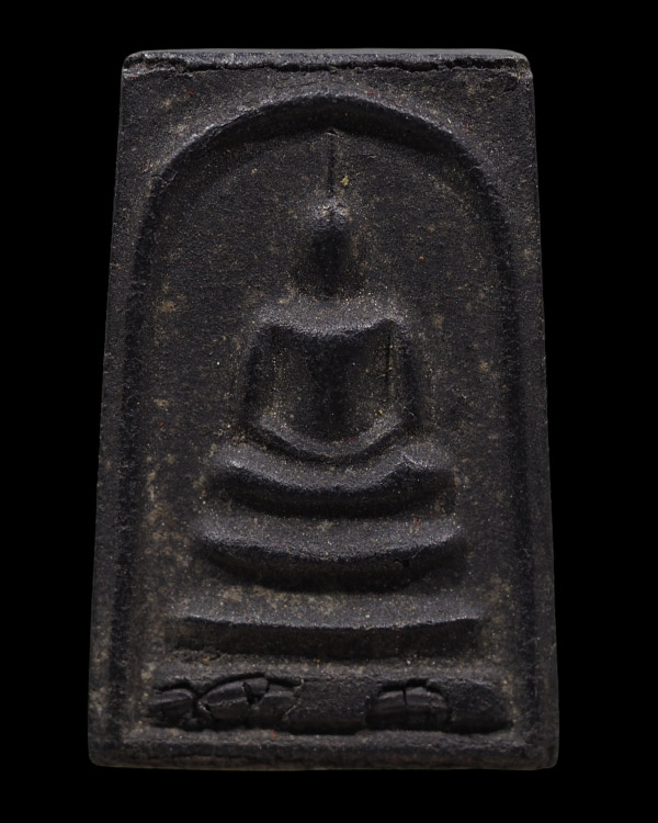 พระสมเด็จแม่โพสพดำ บรรจุข้าวสารดำที่ฐาน(หายาก) วัดใหม่โพธิ์เย็น จ.ปราจีนบุรีปี 2520 ผสมข้าวสารดำเสก  - 2