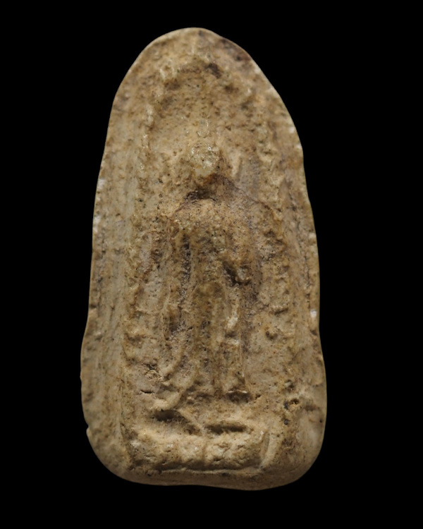 พระผงพิมพ์ลีลา พิมพ์เล็ก เนื้อผง สร้างโดยพระเกจิสมัยก่อน เก่ามาก เนื้อหาจัดจ้าน ไม่ทราบที่ น่าจ - 2