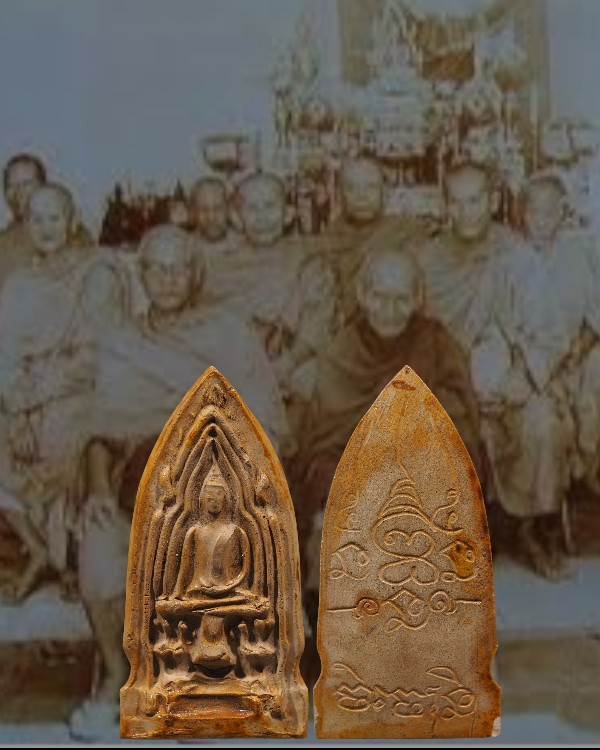 พระโคนสมอ พิมพ์ใหญ่ เนื้อดินเคลือบ หลวงพ่อรุ่ง วัดดอนยายหอม  จ.นครปฐม  ท่านเป็นอาจารย์ของหลวงพ่อเงิน - 1