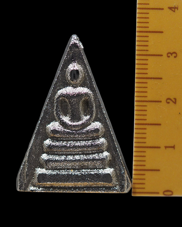 สมเด็จพิมพ์สามเหลี่ยม เนื้อปรอท(ปรอทชั้นสูง) พิมพ์ใหญ่ หลวงพ่อภัทร วัดโคกสูง จ.สงขลา (หายาก) - 4