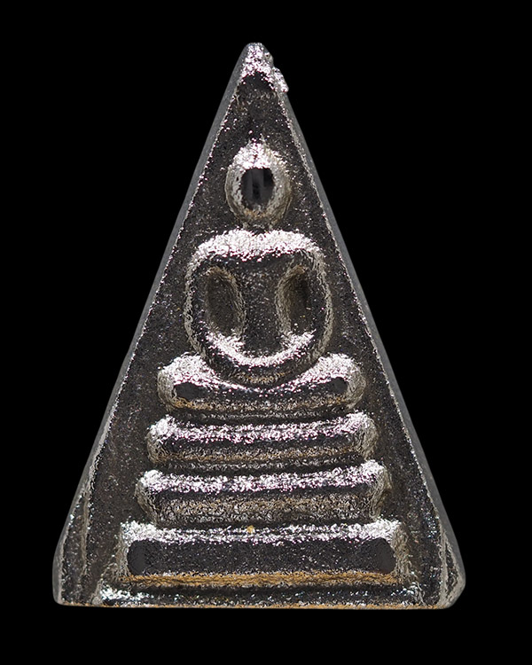 สมเด็จพิมพ์สามเหลี่ยม เนื้อปรอท(ปรอทชั้นสูง)  พิมพ์ใหญ่ หลวงพ่อภัทร วัดโคกสูง  จ.สงขลา  (หายาก) - 5