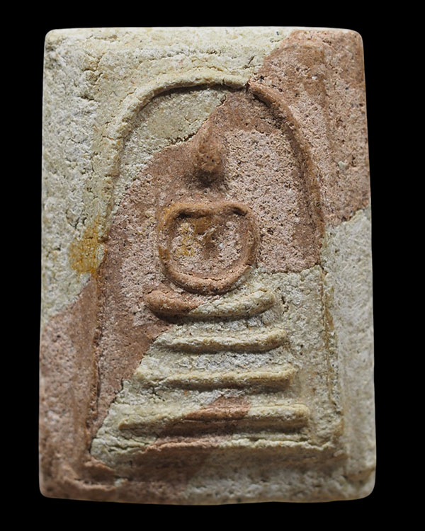 พระสมเด็จ หลังปั๊มเหรียญ เนื้อสีทูโทน (หายาก)  หลวงพ่อโต วัดพนัญเชิง จ.อยุธยา พระเก่าปีลึก - 5