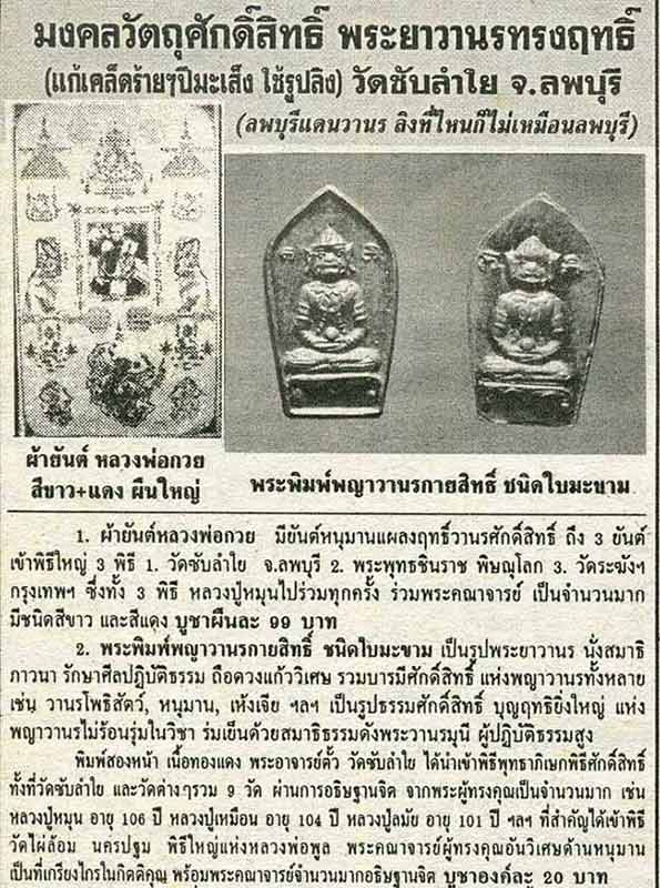 เหรียญปรกใบมะขาม หนุมาน สองหน้า หลวงปู่หมุน ฐิตสีโล วัดบ้านจาน ออกวัดซับลำใย จ.ลพบุรี ปี 2543 - 3