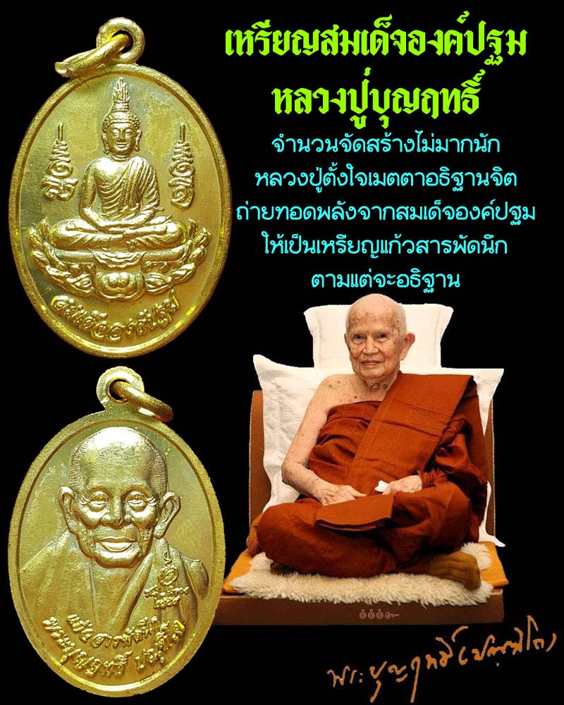 เหรียญสมเด็จองค์ปฐม หลวงปู่บุญฤทธิ์ รุ่นแก้วสารพัดนึก - 1
