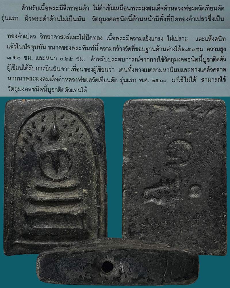 สมเด็จปรกโพธิ์ ผงดำ ลป.ผล วัดเทียนดัด - 5