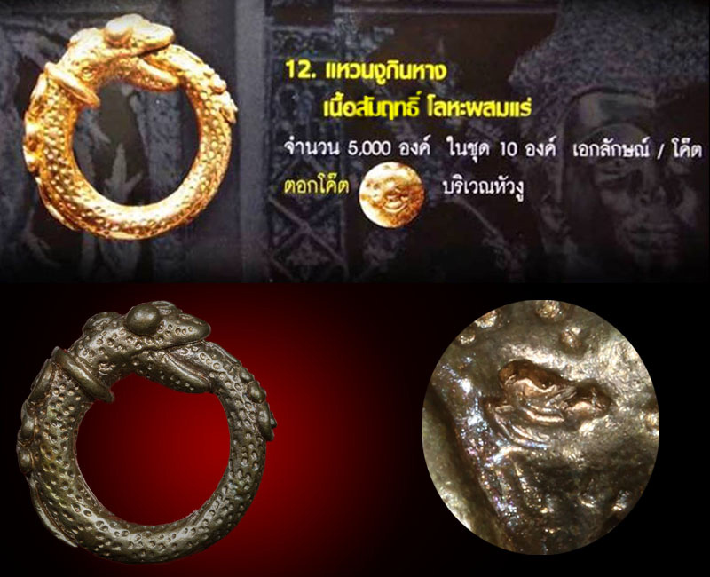 แหวนงูกินหาง พ่อท่านรัช วัดกระเปา จ.สุราษฎร์ธานี - 5
