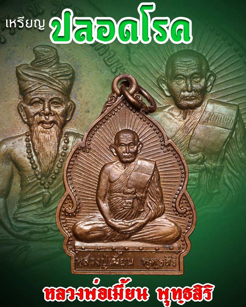 เหรียญปลอดโรค หลวงพ่อเมี้ยน วัดโพธิ์กบเจา อยุธยา - 1