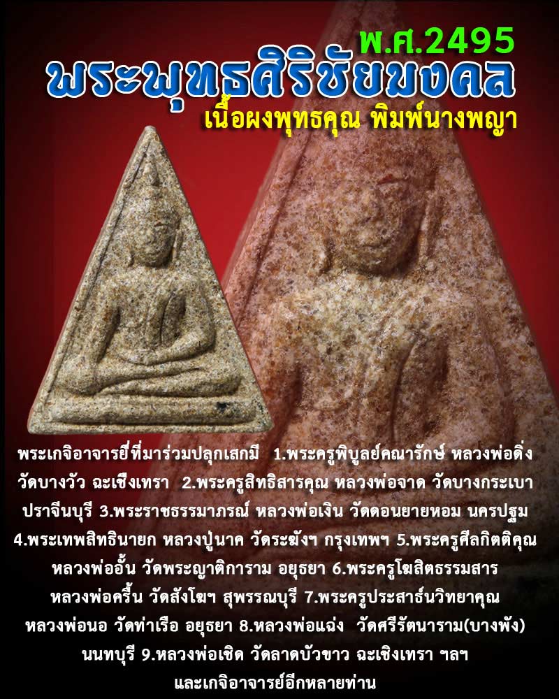 พระพุทธศิริชัยมงคล เนื้อผงพุทธคุณ พิมพ์นางพญา 1 - 1