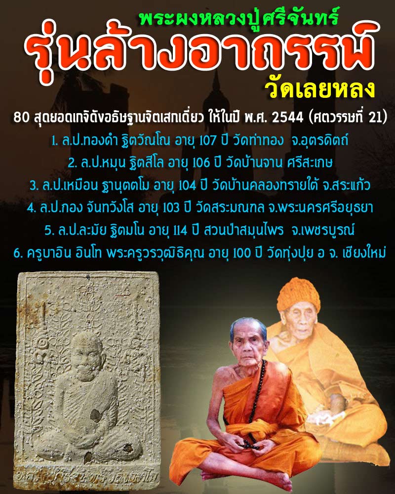 พระผงล้างอาถรรพ์ หลวงปู่ศรีจันทร์. ฝังพระธาตุ  1 - 1