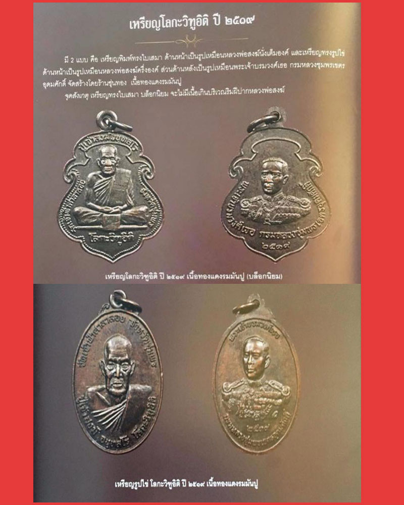 เหรียญรูปไข่รุ่นโลกะวิทูอิติ หลวงพ่อสงฆ์ วัดเจ้าฟ้าศาลาลอย ปี 2519 - 4