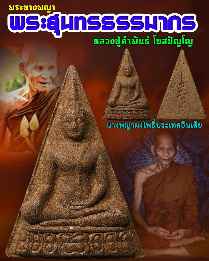 พระนางพญาผงโพธิ์อินเดีย หลวงปู่คำพันธ์ วัดธาตุมหาชัย 1 - 1