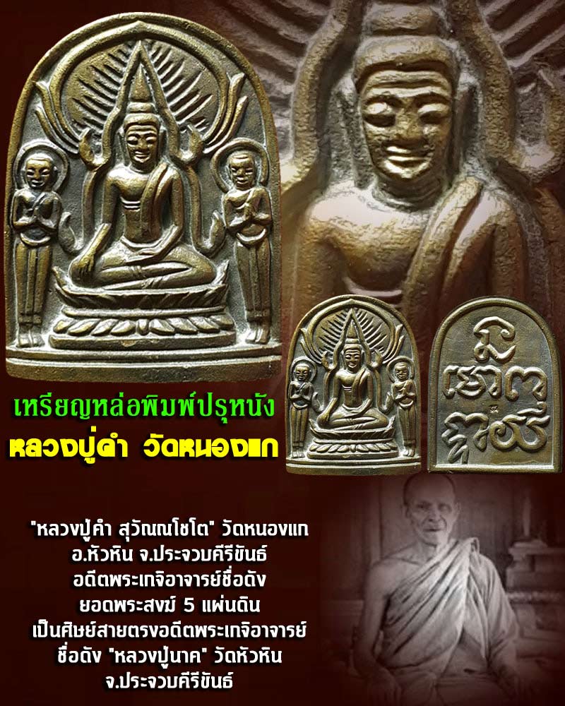 เหรียญหล่อพิมพ์ปรุหนัง หลวงปู่คำ วัดหนองแก 1 - 1