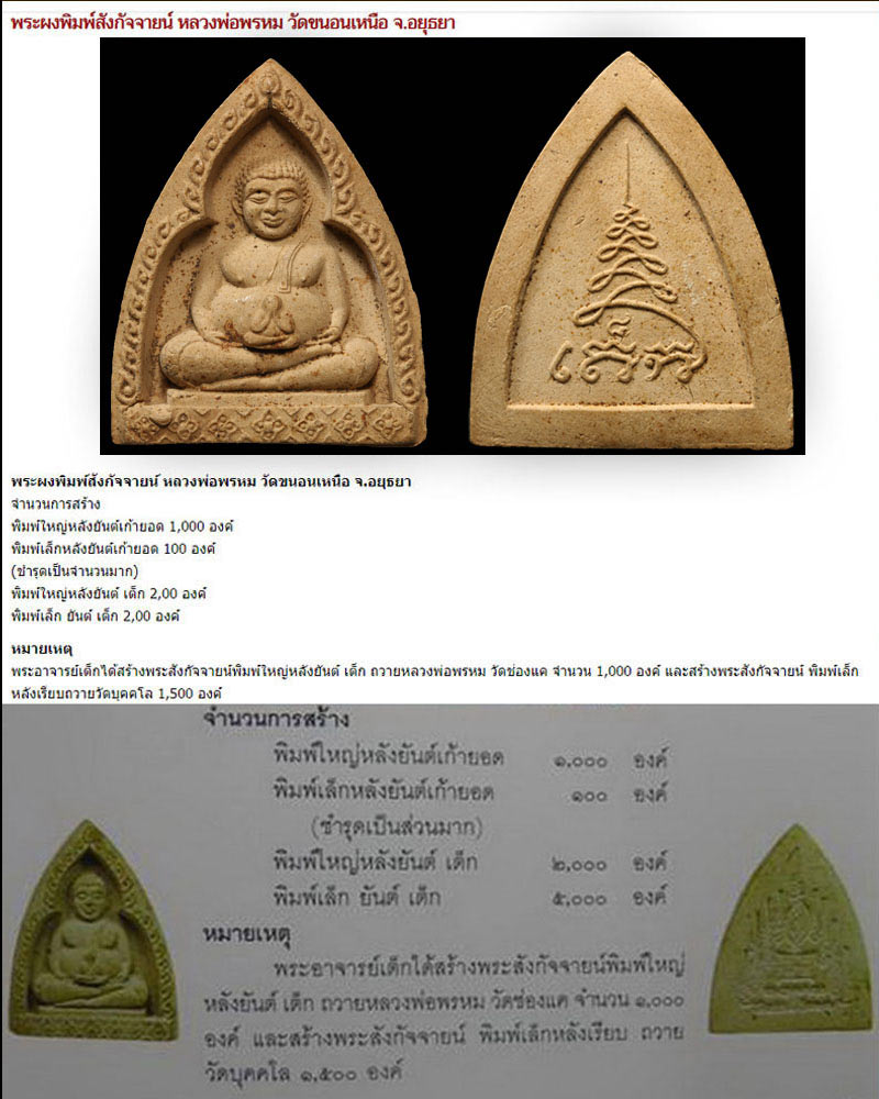 พระสังกัจจายน์ หลวงพ่อ พรหม วัดขนอนเหนือ พิมพ์ใหญ่ พ.ศ.2513 - 4