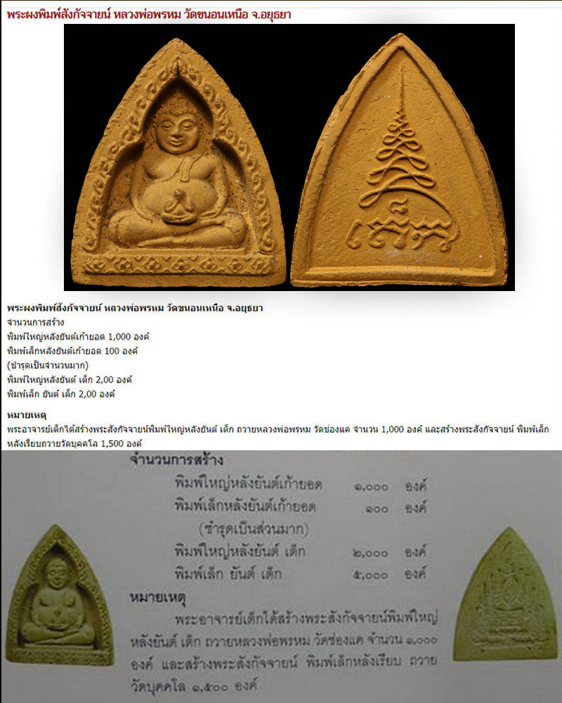 พระสังกัจจายน์ หลวงพ่อ พรหม วัดขนอนเหนือ พ.ศ.2513 พิมพ์เล็ก 2 - 4