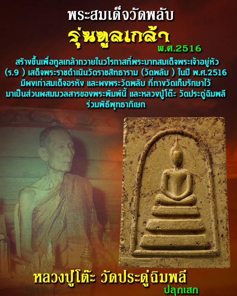 สมเด็จวัดพลับ รุ่นทูลเกล้าฯ ปี 16 หลวงปู่โต๊ะ ปลุกเสก - 1