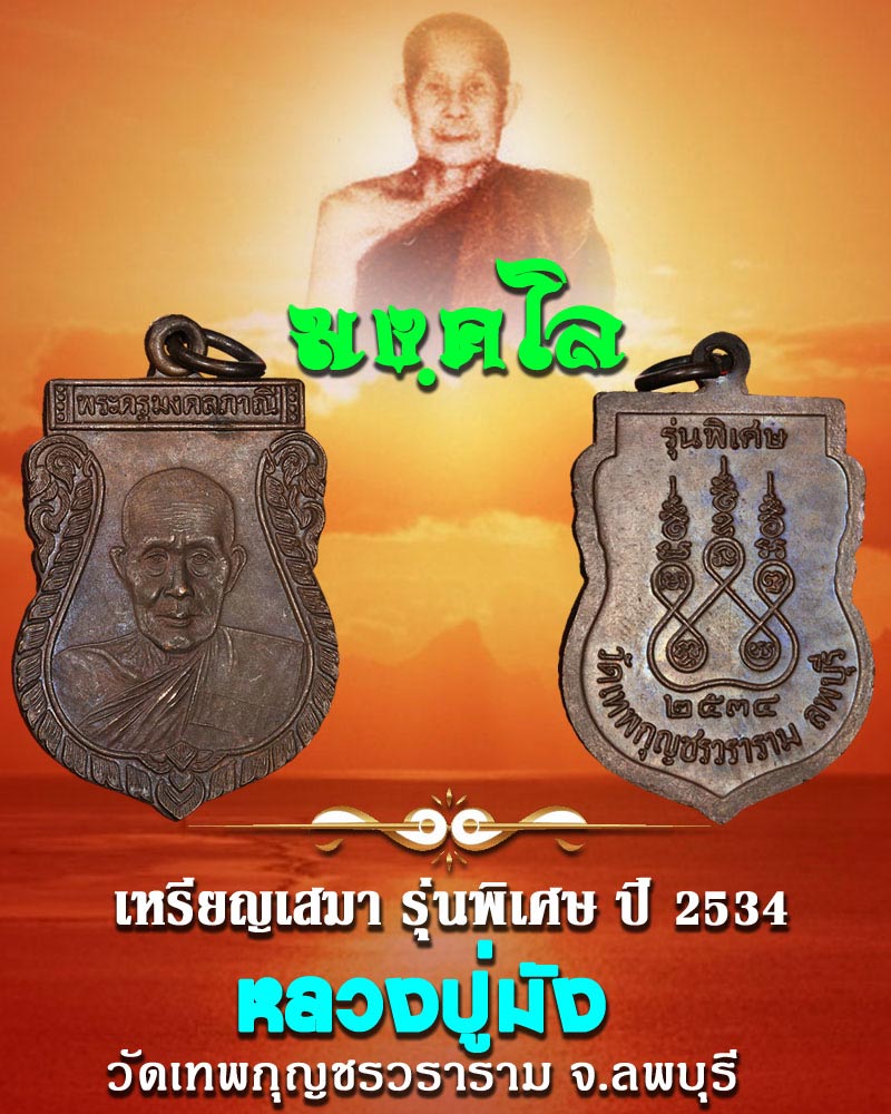 เหรียญ เสมา หลวงปู่มัง ปี 2534 - 1