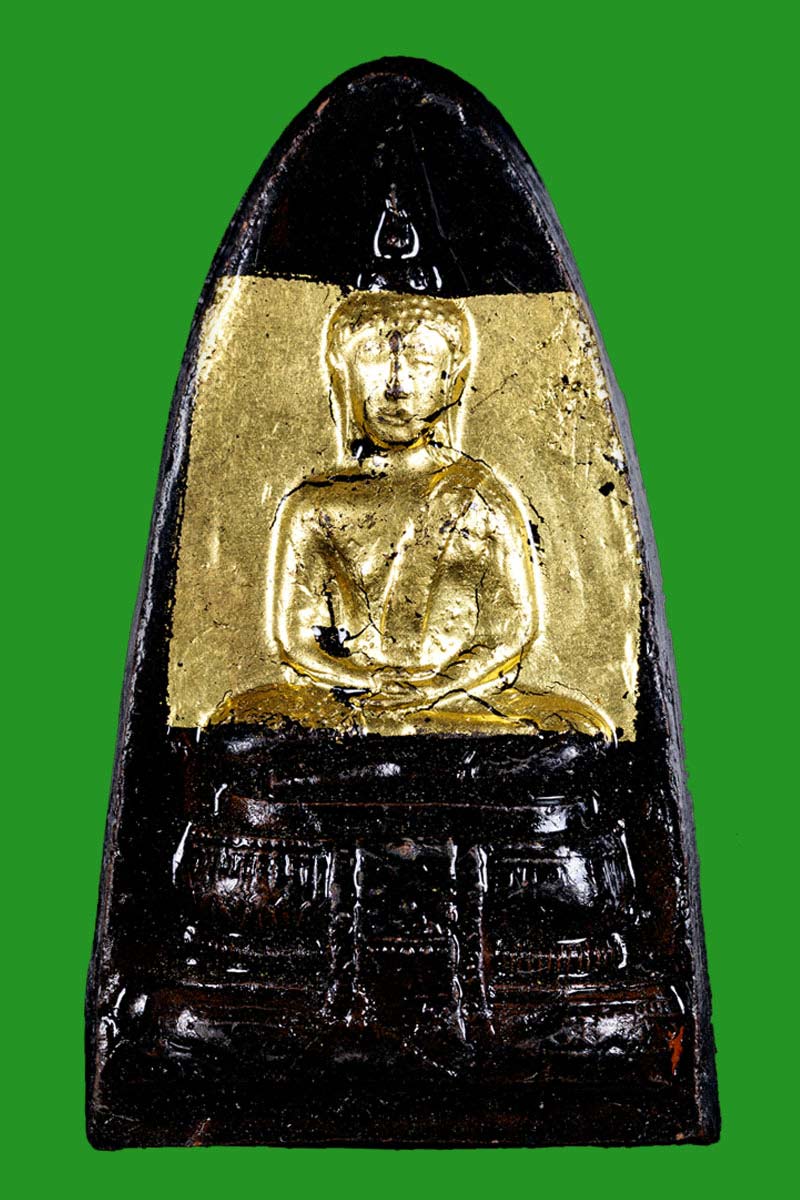 พระเนื้อดิน หลวงตาจวน วัดไก่เตี้ย สุพรรณบุรี พิมพ์วัดสามปลื้ม - 2