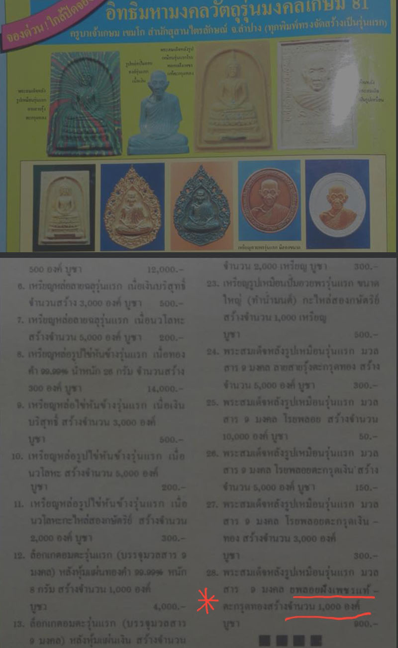 สมเด็จหลวงพ่อเกษม มงคลเกษม 81 ฝังเพชร ตะกรุดทองคำ ฝังพลอย ปี 2535 - 4