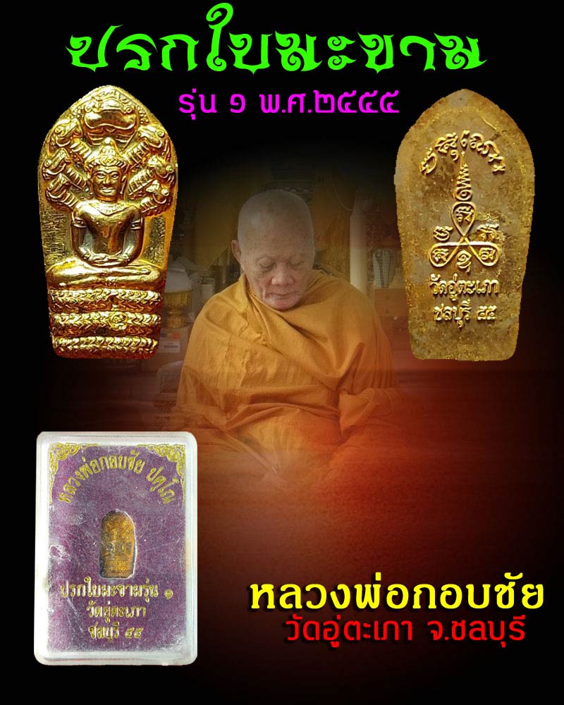 ปรกใบมะขาม รุ่น 1 หลวงพ่อกอบชัย วัดอู่ตะเภา ชลบุรี - 1