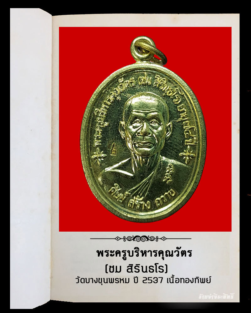 เหรียญหลวงพ่อชม วัดบางขุนพรหม ปี 2537 เนื้อทองทิพย์ - 2