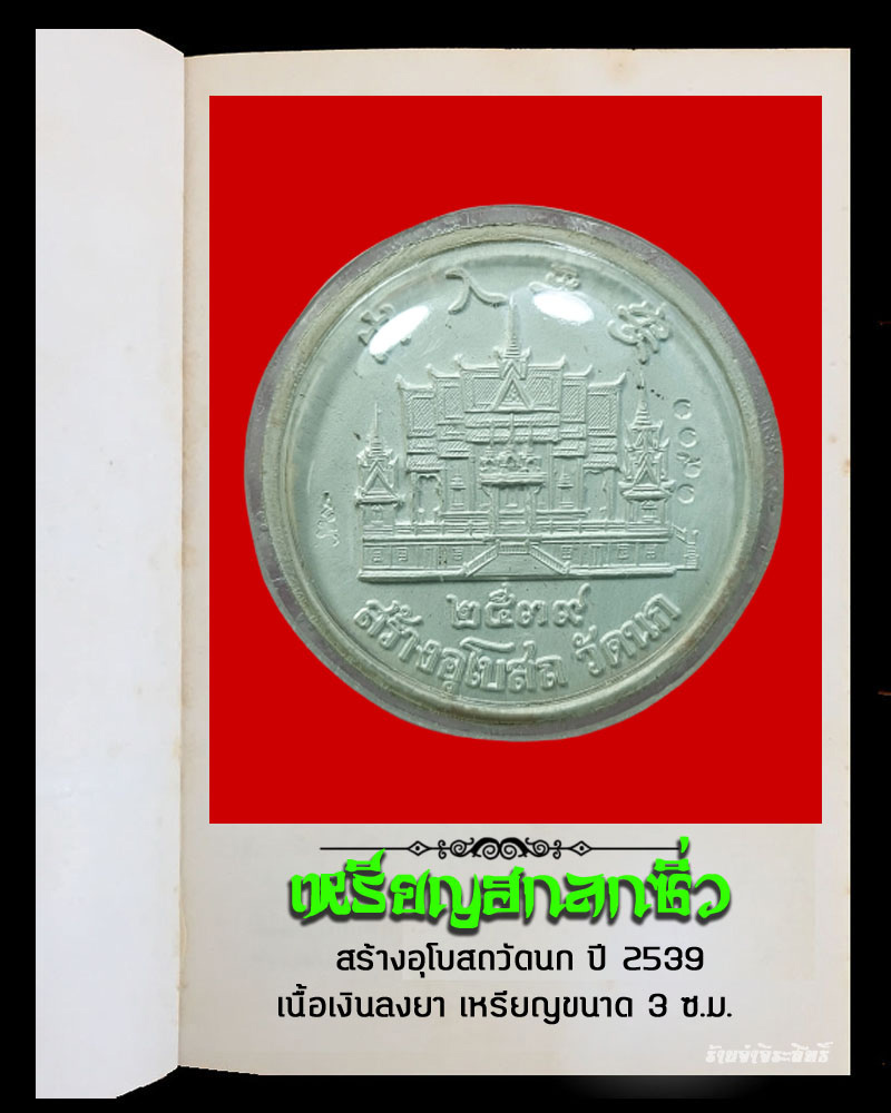 เหรียญฮกลกซิ่ว เนื้อเงินลงยา รุ่นสร้างอุโบสถวัดนก ปี 2539 - 3