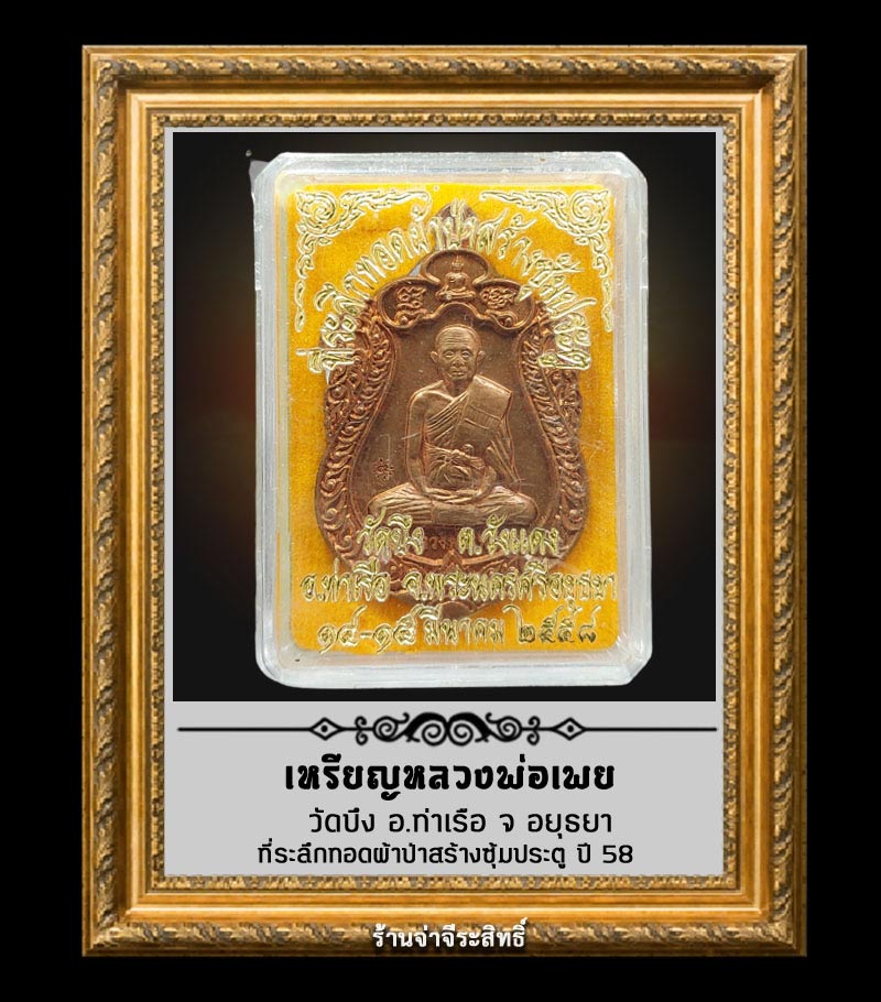 เหรียญหลวงพ่อเพย วัดบึง ที่ระลึกทอดผ้าป่าสร้างซุ้มประตู ปี 58 - 3