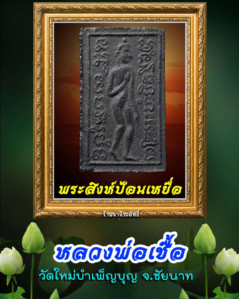 พระสิงห์ป้อนเหยื่อ หลวงพ่อเชื้อ วัดใหม่บำเพ็ญบุญ ชัยนาท - 1