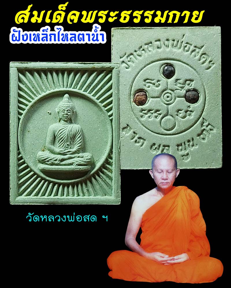 พระธรรมกาย พิมพ์สี่เหลี่ยม เนื้อผง รุ่นลาภผลพูลทวี - 1