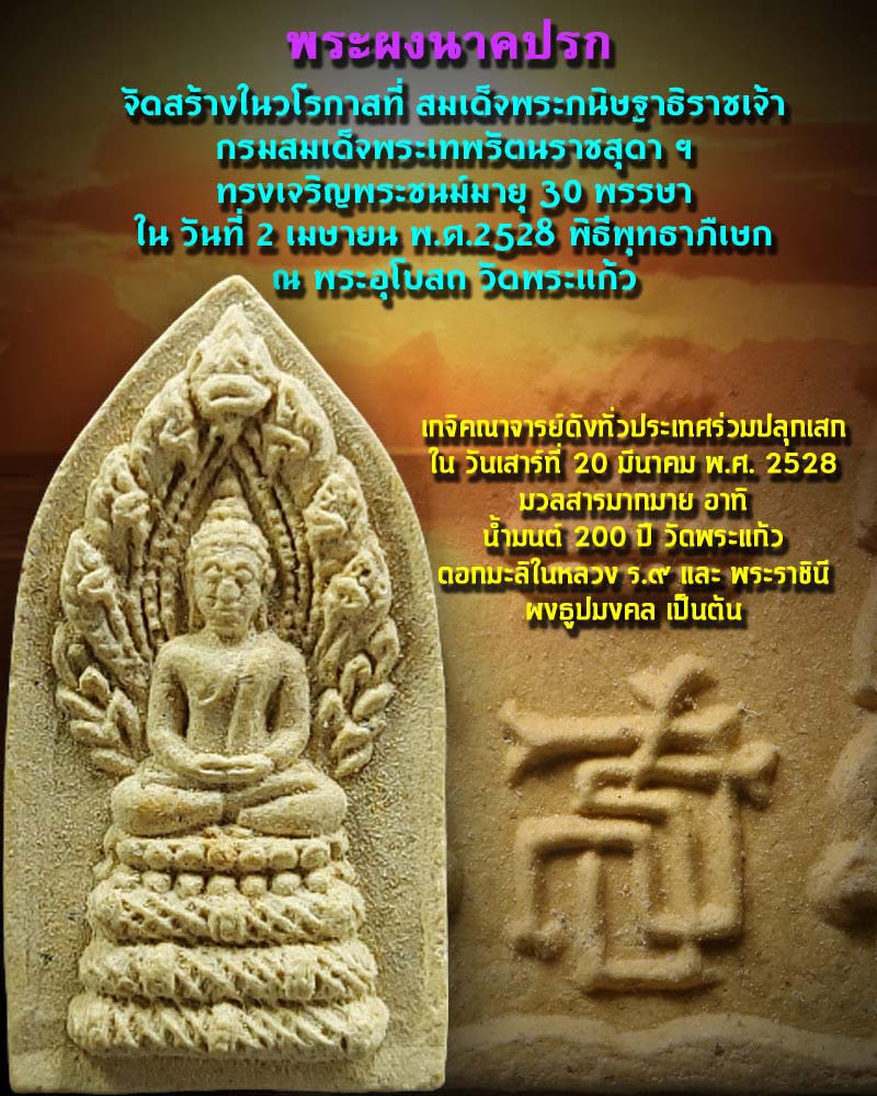 พระผงนาคปรก ที่ระลึก พระเทพฯ 30 พรรษา - 1